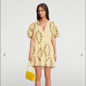 Ganni plisse georgette dress